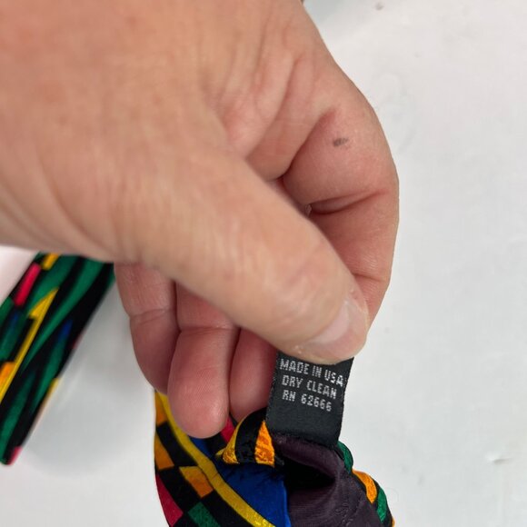 VTG 90s Rush Limbaugh No Boundaries Multicolor Abstract Pattern Tie Colorful - Picture 6 of 9